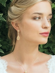 Ivory & Co Gold Moonstruck Crystal Pave Vintage Earrings - Image 2 of 4
