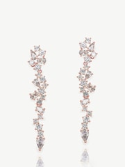 Ivory & Co Rose Gold Islington Crystal Cluster Drop Earring - Image 1 of 4