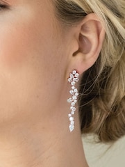Ivory & Co Rose Gold Islington Crystal Cluster Drop Earring - Image 3 of 4