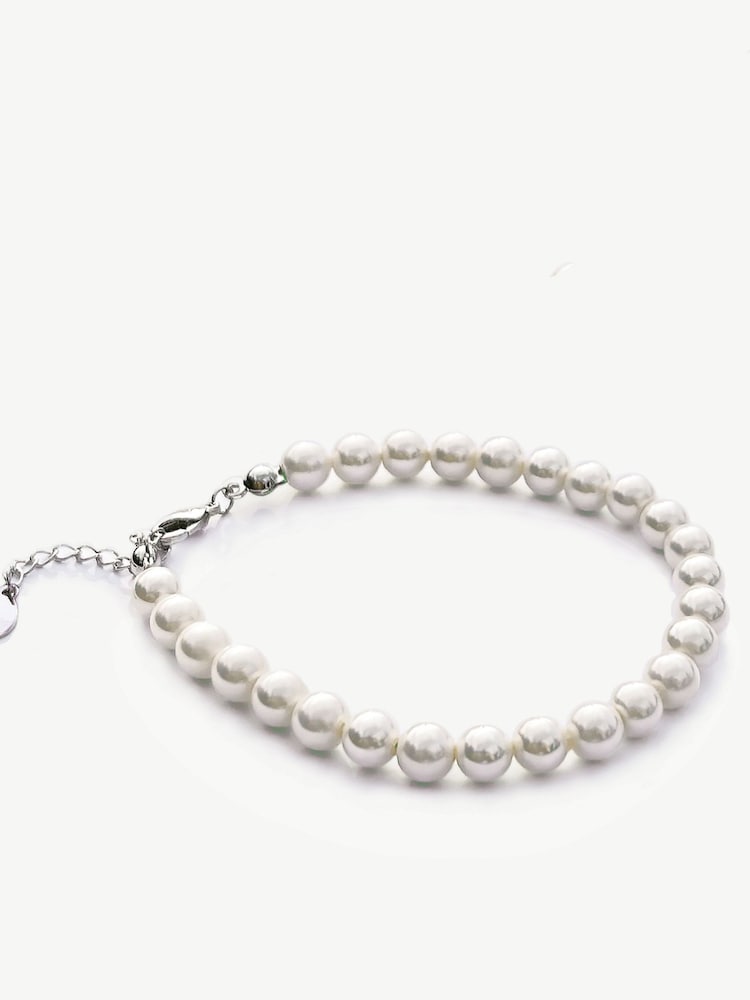 Ivory & Co Silver Manila And Pearl Classic Bracelet - Image 1 of 5