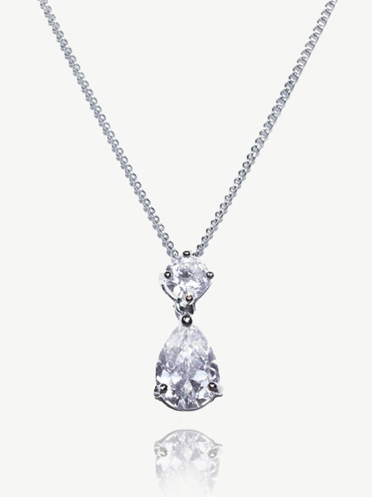 Ivory & Co Silver Imperial Crystal Teardrop Pendant - Image 1 of 3