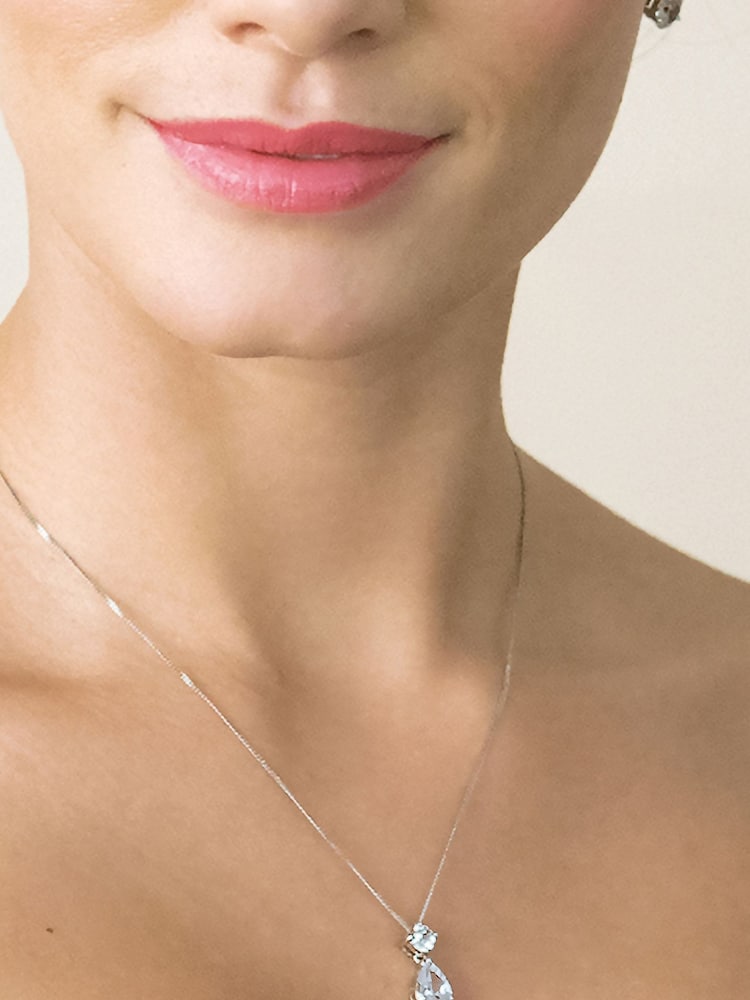 Ivory & Co Silver Imperial Crystal Teardrop Pendant - Image 3 of 3