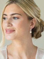 Ivory & Co Silver Dublin Crystal And Pearl Drop Earring - Image 2 of 5