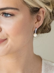 Ivory & Co Silver Dublin Crystal And Pearl Drop Earring - Image 3 of 5