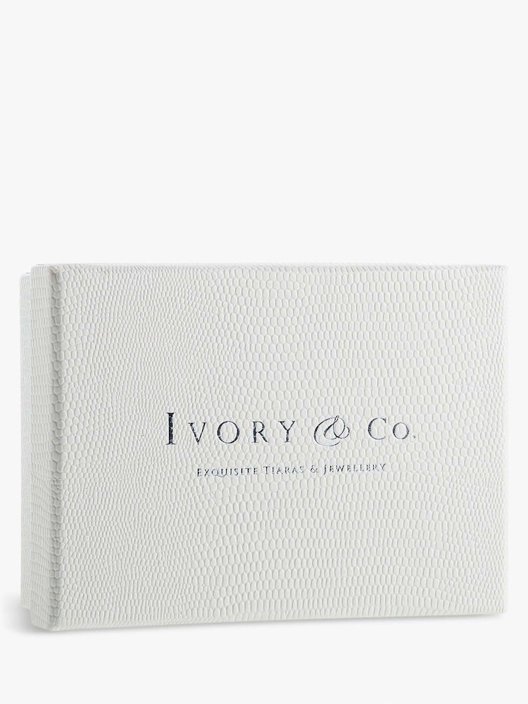 Ivory & Co Silver Dublin Crystal And Pearl Drop Earring - Image 5 of 5