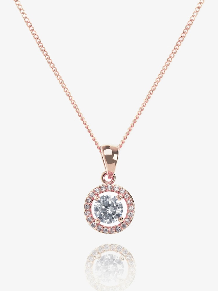 Ivory & Co Rose Gold Balmoral Crystal Dainty Pendant - Image 1 of 4
