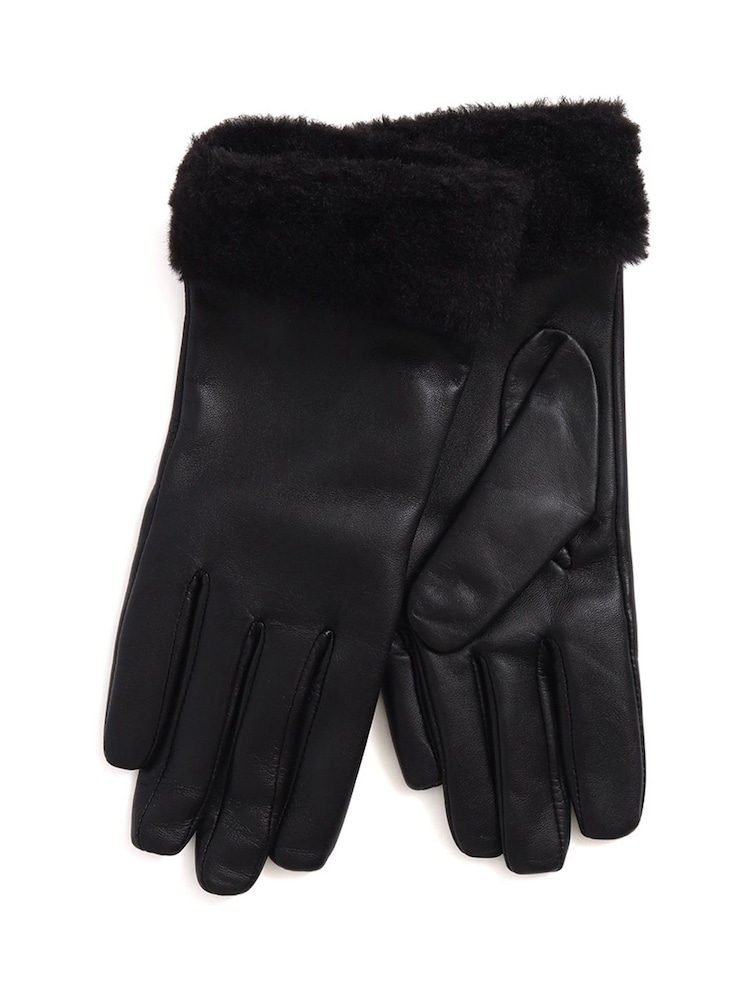 Jones Bootmaker Faux Fur Cuffed Leather Gloves - Imagem 2 de 2