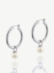 Ivory & Co Gold Newark Statement Hoop Pearl Earrings - Image 1 of 5