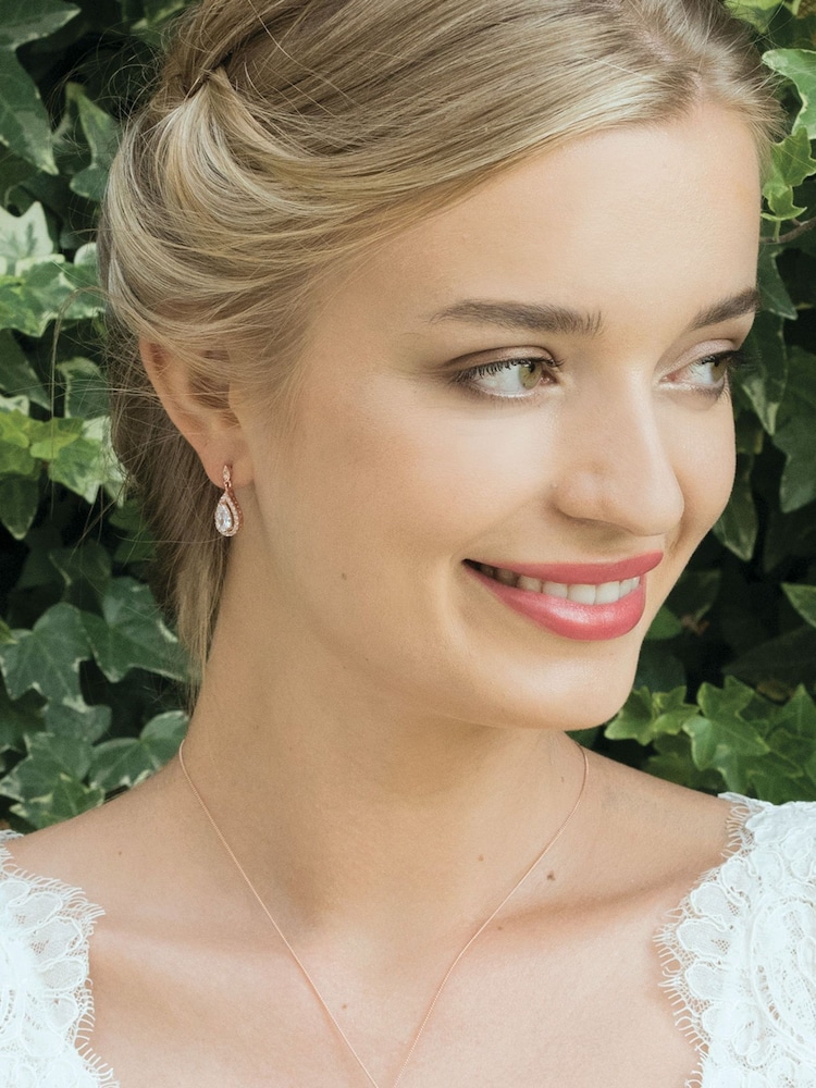 Ivory & Co Rose Gold Belmont And Crystal Teardrop Set - Image 2 of 5