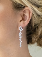 Ivory & Co Silver Islington Crystal Cluster Drop Earring - Image 3 of 4
