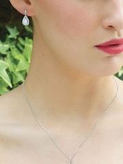 Ivory & Co Silver Belmont And Crystal Teardrop Set - Image 3 of 5