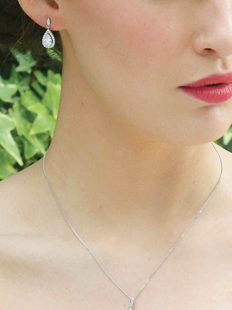 Ivory & Co Silver Belmont And Crystal Teardrop Set - Image 3 of 5