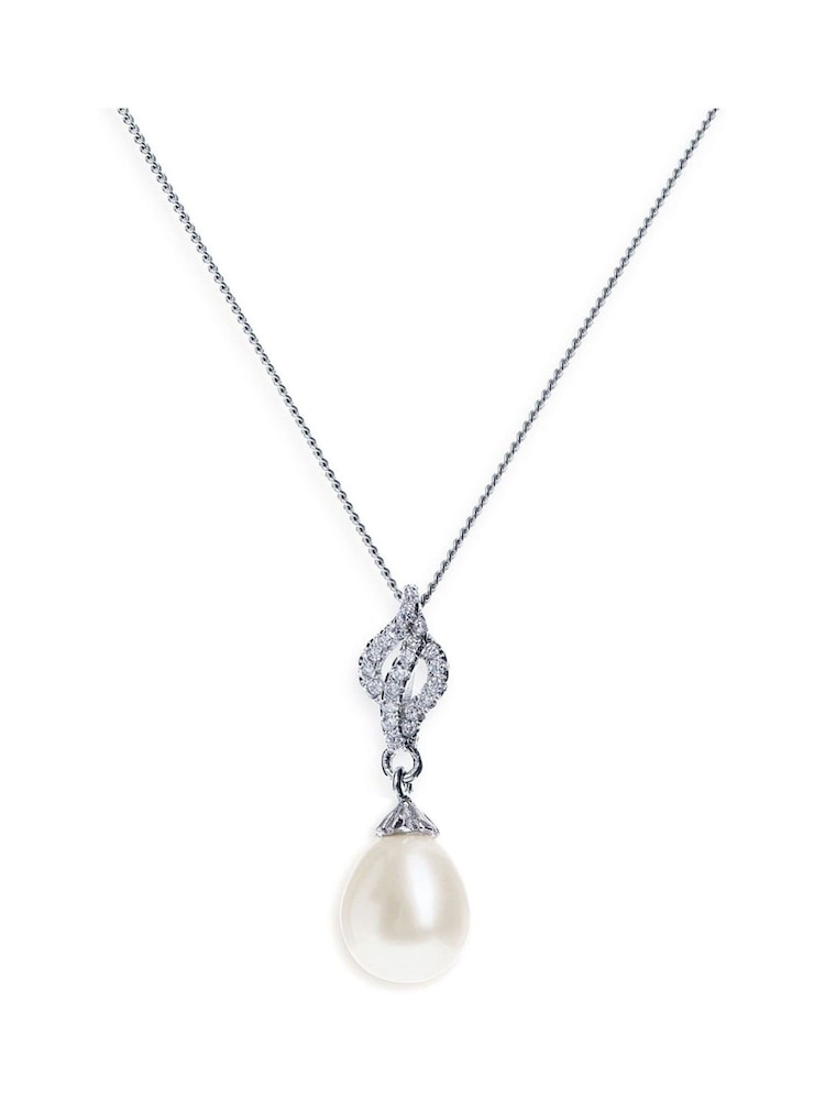 Ivory & Co Silver Lisbon Crystal And Pearl Romantic Pendant - Image 1 of 5