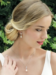 Ivory & Co Silver Lisbon Crystal And Pearl Romantic Pendant - Image 2 of 5