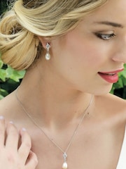 Ivory & Co Silver Lisbon Crystal And Pearl Romantic Pendant - Image 3 of 5