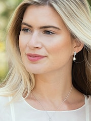 Ivory & Co Silver Lisbon Crystal And Pearl Romantic Pendant - Image 4 of 5