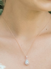 Ivory & Co Rose Gold Belmont And Crystal Teardrop Pendant - Image 3 of 5