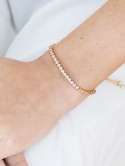 Ivory & Co Gold Tivoli Crystal Delicate Toggle Bracelet - Image 2 of 4
