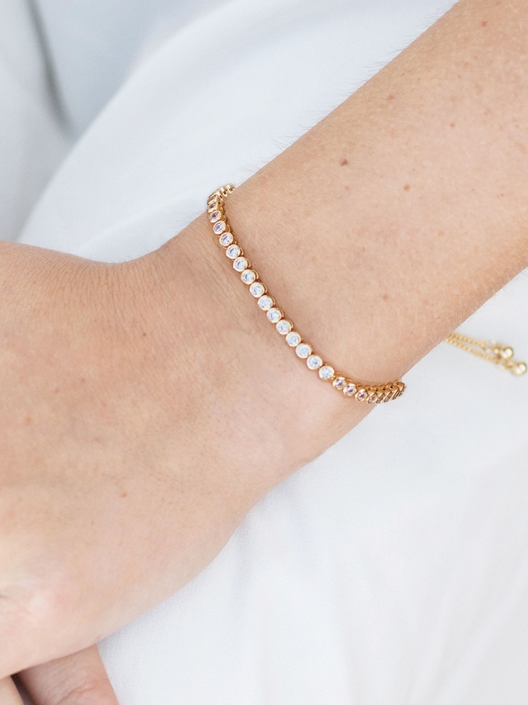 Ivory & Co Gold Tivoli Crystal Delicate Toggle Bracelet - Image 2 of 4