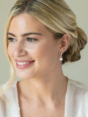 Ivory & Co Gold Dublin Crystal And Pearl Drop Earring - Image 2 of 4