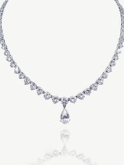 Ivory & Co Silver Imperial Crystal Teardrop Necklace - Image 1 of 4