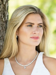 Ivory & Co Silver Imperial Crystal Teardrop Necklace - Image 2 of 4