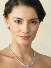 Ivory & Co Silver Imperial Crystal Teardrop Necklace - Image 3 of 4