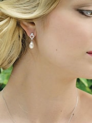 Ivory & Co Silver Stockholm And Pearl Circle Drop Earrings - Image 3 of 4