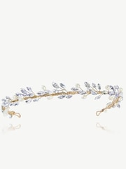 Ivory & Co Gold Moonshine Crystal And Pearl Encrusted Band - Image 1 of 4
