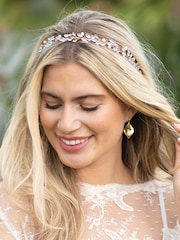 Ivory & Co Gold Moonshine Crystal And Pearl Encrusted Band - Image 2 of 4