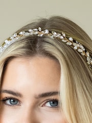 Ivory & Co Gold Moonshine Crystal And Pearl Encrusted Band - Image 3 of 4