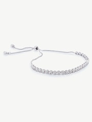 Ivory & Co Silver Tivoli Crystal Delicate Toggle Bracelet - Image 1 of 4