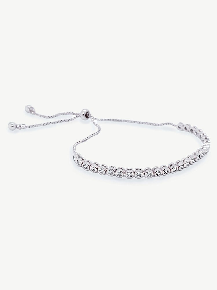 Ivory & Co Silver Tivoli Crystal Delicate Toggle Bracelet - Image 1 of 4