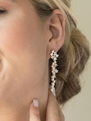 Ivory & Co Gold Islington Crystal Cluster Drop Earring - Image 3 of 4