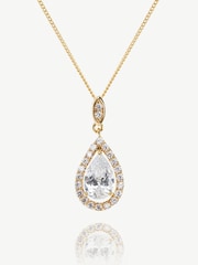 Ivory & Co Gold Belmont And Crystal Teardrop Pendant - Image 1 of 4