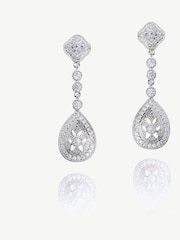 Ivory & Co Silver Moonstruck Crystal Pave Vintage Earrings - Image 1 of 5
