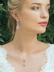 Ivory & Co Silver Moonstruck Crystal Pave Vintage Earrings - Image 2 of 5