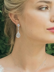 Ivory & Co Silver Moonstruck Crystal Pave Vintage Earrings - Image 3 of 5