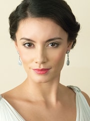Ivory & Co Silver Moonstruck Crystal Pave Vintage Earrings - Image 4 of 5