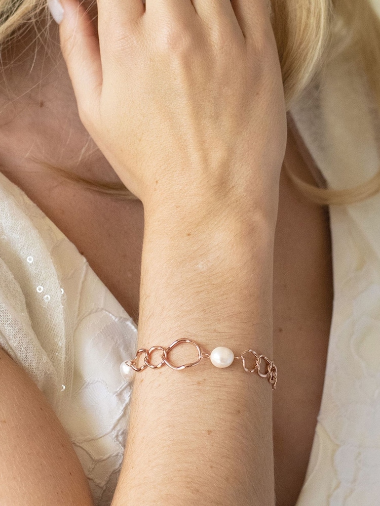 Rose Kultainen/kullanvärinen - Ivory & Co Caprice ja Pearl Hoop -rannekoru - Image 3 of 4