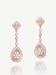 Ivory & Co Rose Gold Moonstruck Crystal Pave Vintage Earrings - Image 1 of 4