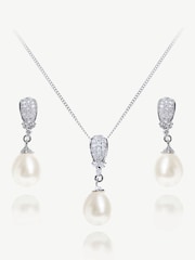 Ivory & Co Silver Serrano And Pearl Classic Drop Set - Image 1 of 4