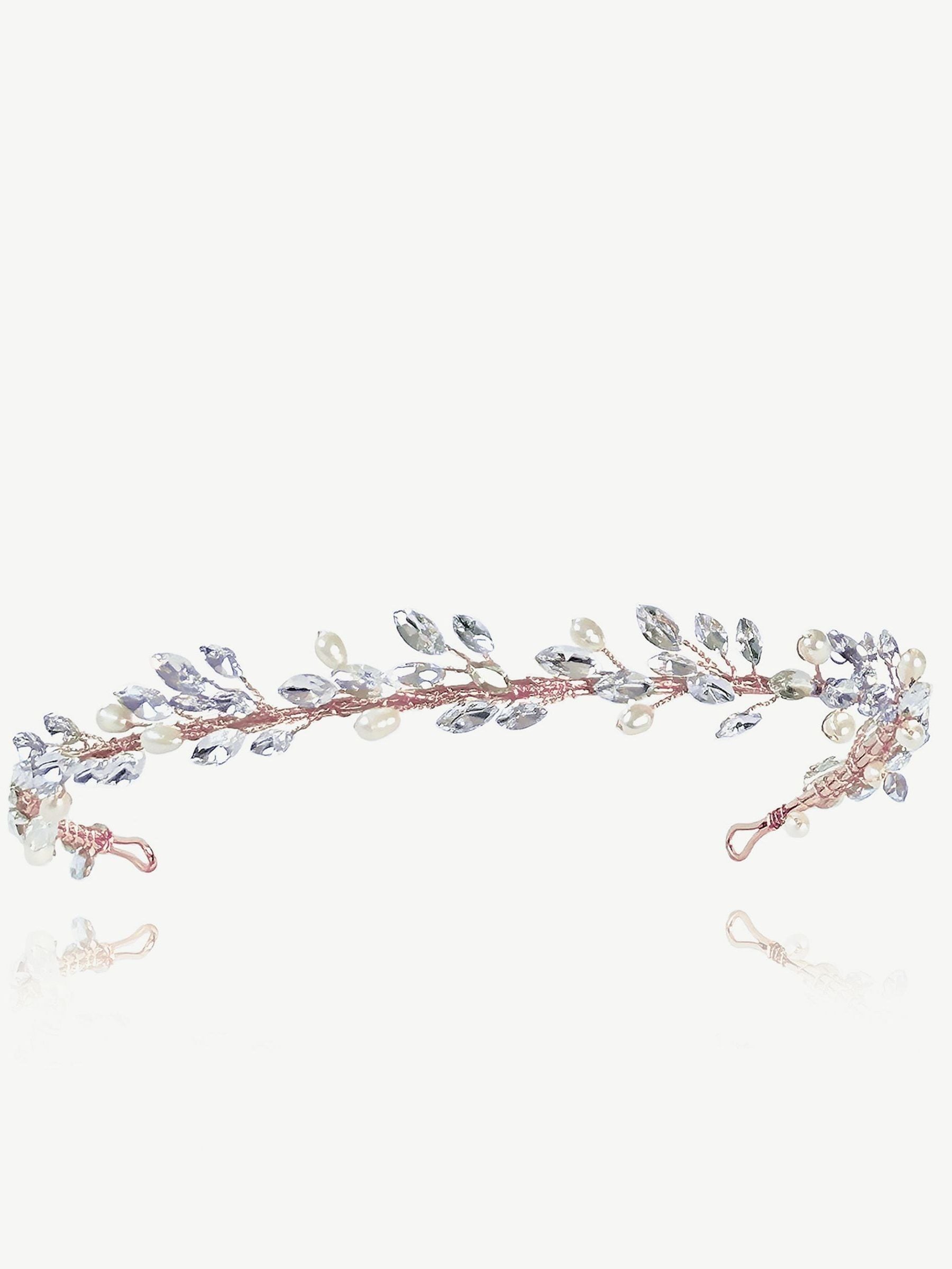 Ivory & Co Rose Gold Moonshine Crystal And Pearl Encrusted Band