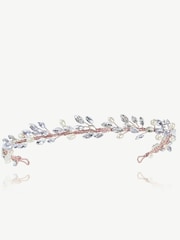 Ivory & Co Rose Gold Moonshine Crystal And Pearl Encrusted Band - Image 1 of 4