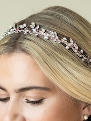 Ivory & Co Rose Gold Moonshine Crystal And Pearl Encrusted Band - Image 3 of 4