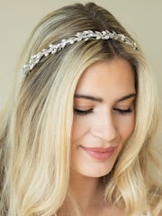 Ivory & Co Silver Moonshine Crystal And Pearl Encrusted Band - Image 4 of 5