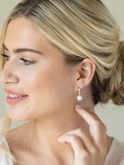 Ivory & Co Rose Gold Dublin Crystal And Pearl Drop Earring - Image 2 of 4