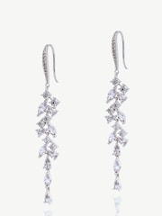 Ivory & Co Silver Sandringham Crystal Cluster Drop Earring - Image 1 of 4