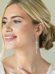 Ivory & Co Silver Sandringham Crystal Cluster Drop Earring - Image 2 of 4