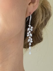 Ivory & Co Silver Sandringham Crystal Cluster Drop Earring - Image 3 of 4